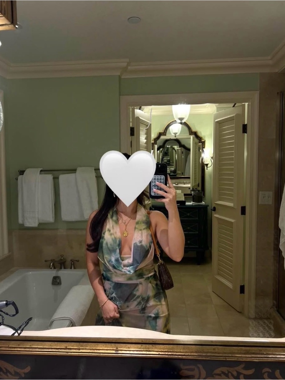 Peppermayo Green Tie-Dye Halter Dress